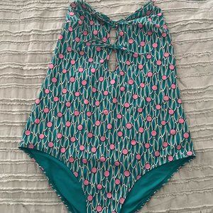 & other stories floral print cutout one piece strappy swimsuit